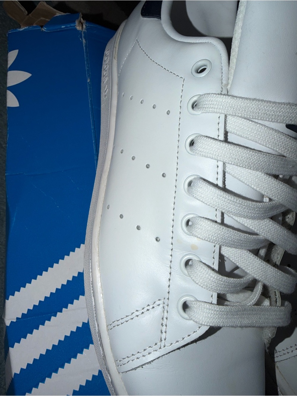 adidas White Stan Smith Classic Leather Sneakers - Picture 3 of 15